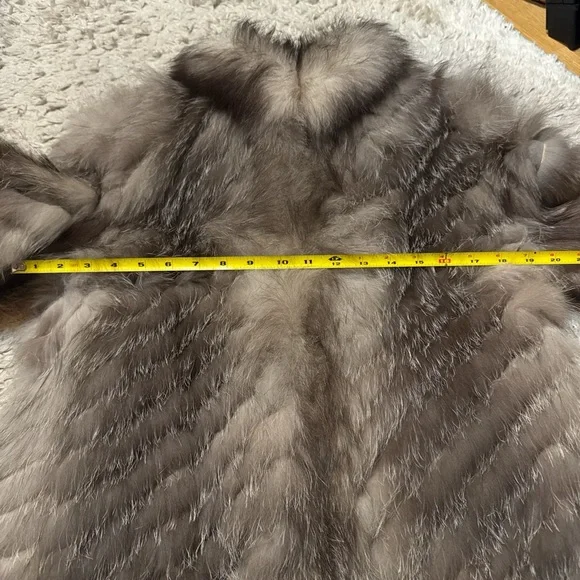 Saga Fur Gray and Brown Fox Jacket - Picture 3 of 8